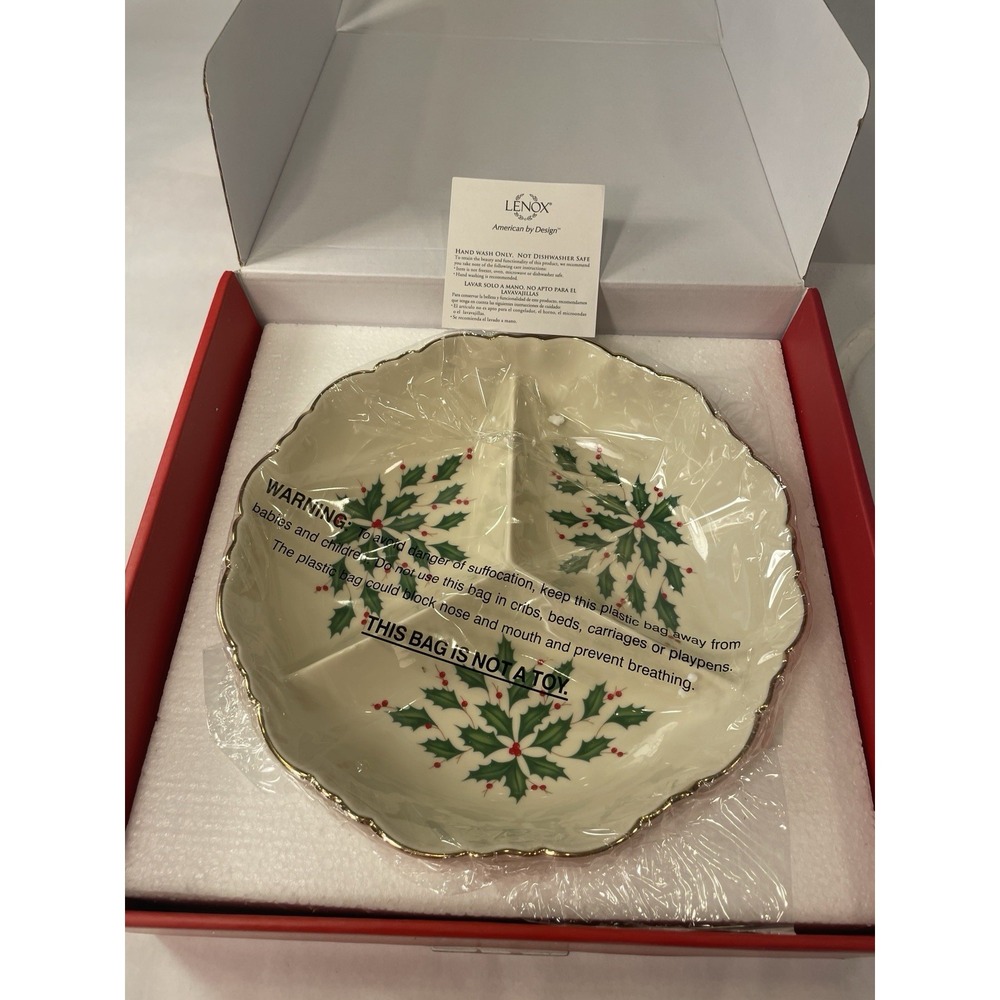Lenox-Holiday Divided Serving Dish